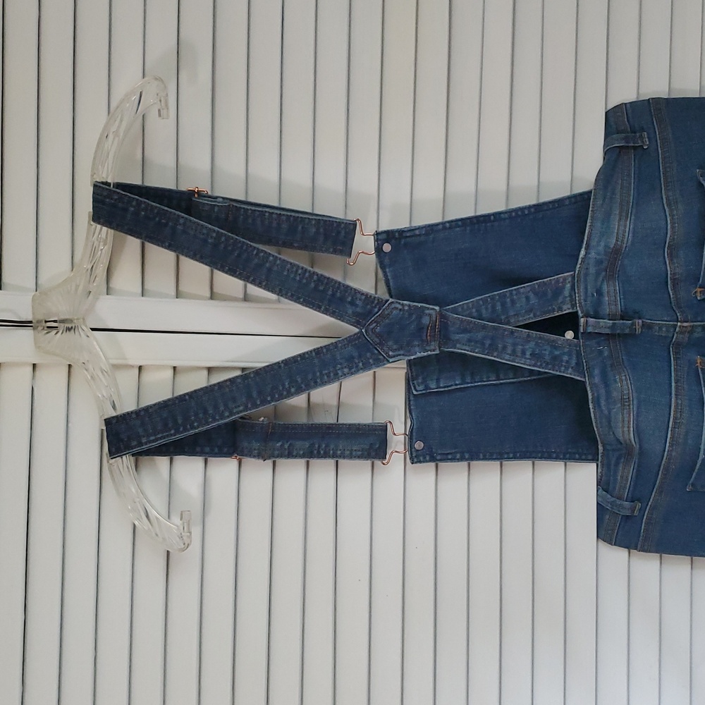 Denim Overalls W/ Rose Gold Hardware. - Picture 7 of 10